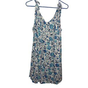 Old Navy Womens Floral Print Sleeveless Dress 2X Blue & White